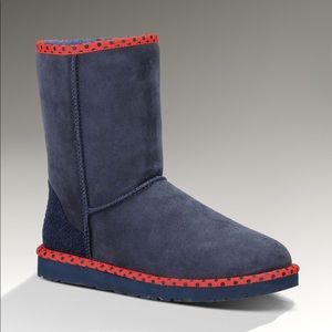 UGG NAVY CLASSIC SHORT 78 SUEDE+SHEEPSKIN BOOTS, 8